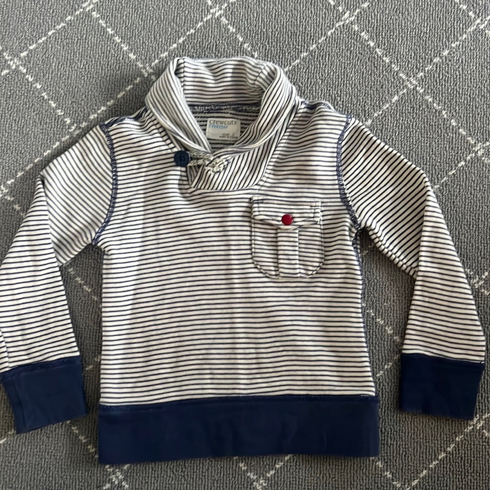 J Crew / Crewcuts Boys Striped Sweatshirt Size 3, Great Condition